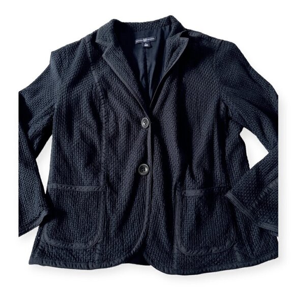 Gap Cotton Eyelet Blazer Jacket, Navy Blue, Size L - Picture 6 of 12